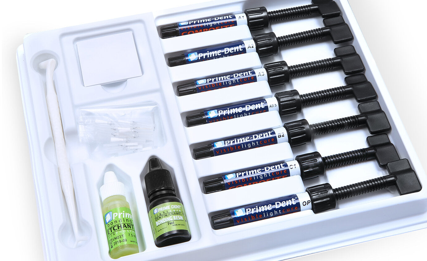 Prime-Dent Hybrid Composite 7 Syringe Kit with bonding and etchant